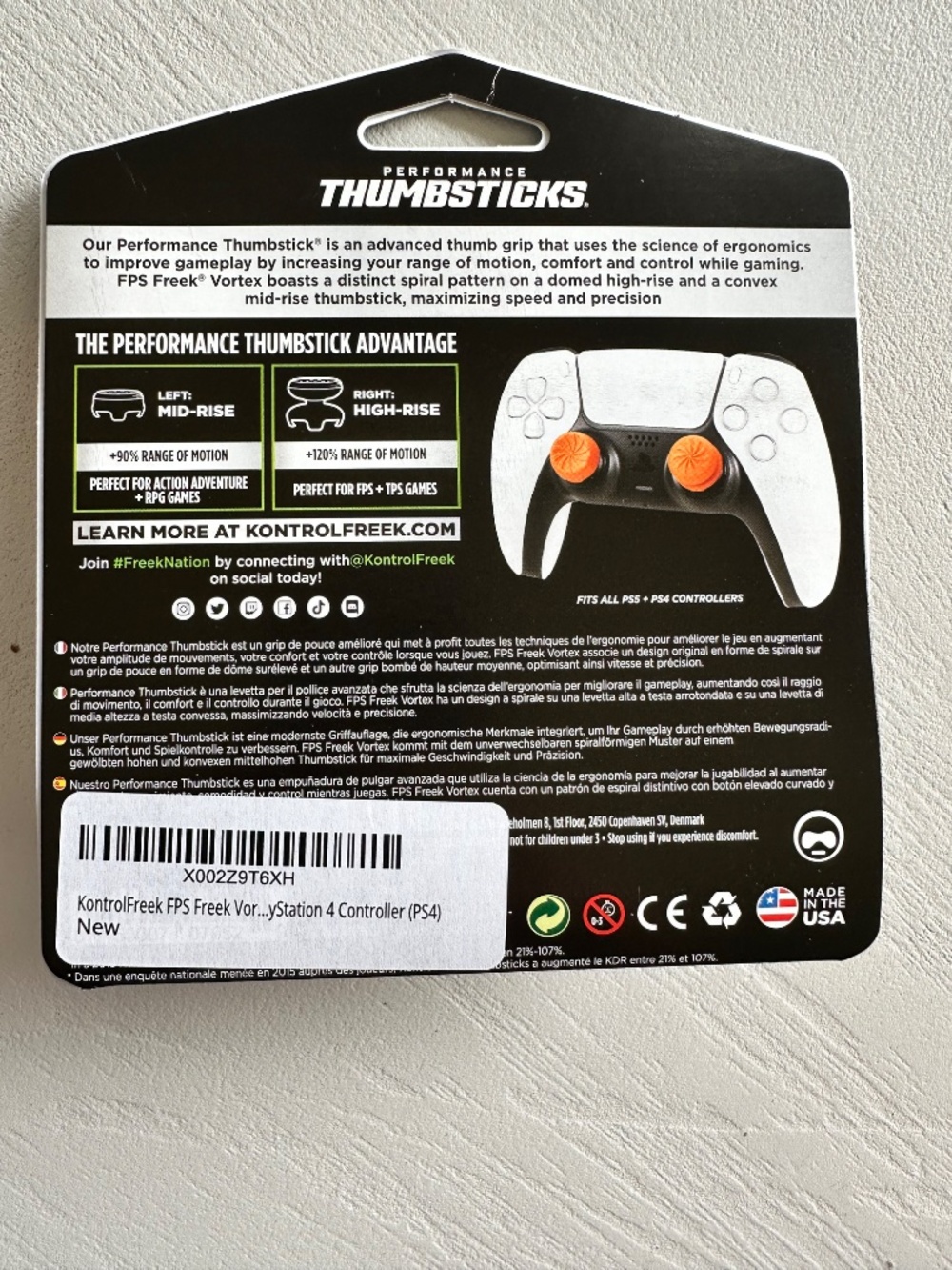 KontrolFreek FPS Freek Vortex Performance Thumbsticks PS5 PS4 Orange New - Picture 3 of 3